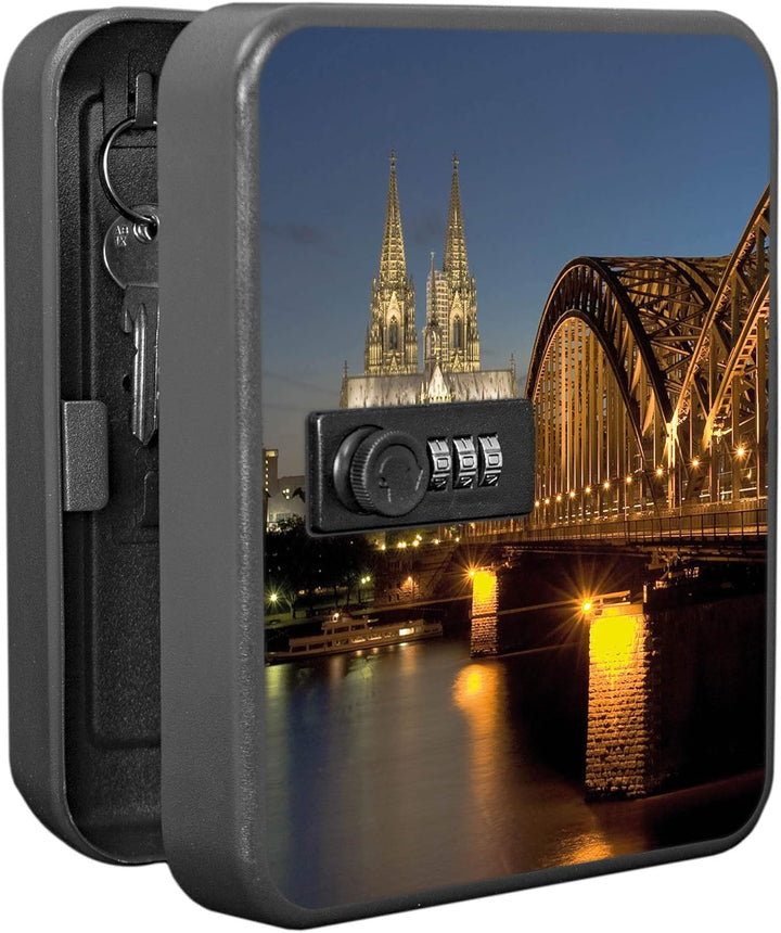 banjado® Burg-Wächter® abschliessbarer Schlüsselkasten mit Motiv Köln für 20 Schlüssel - Schlüsselka