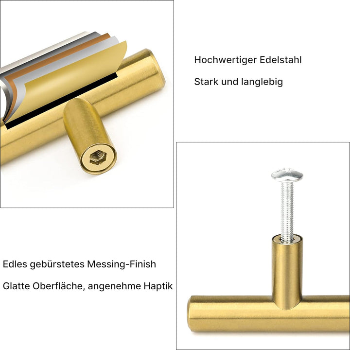 20 Stück LONTON Küchengriffe 160mm lochabstand Griffe für Küchenschränke Gold Möbelgriffe, Schrankgr