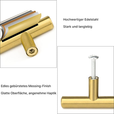 20 Stück LONTON Schrankgriffe Gold Möbelgriffe Gold Griffe 128mm lochabstand Küchengriffe, Griffe fü