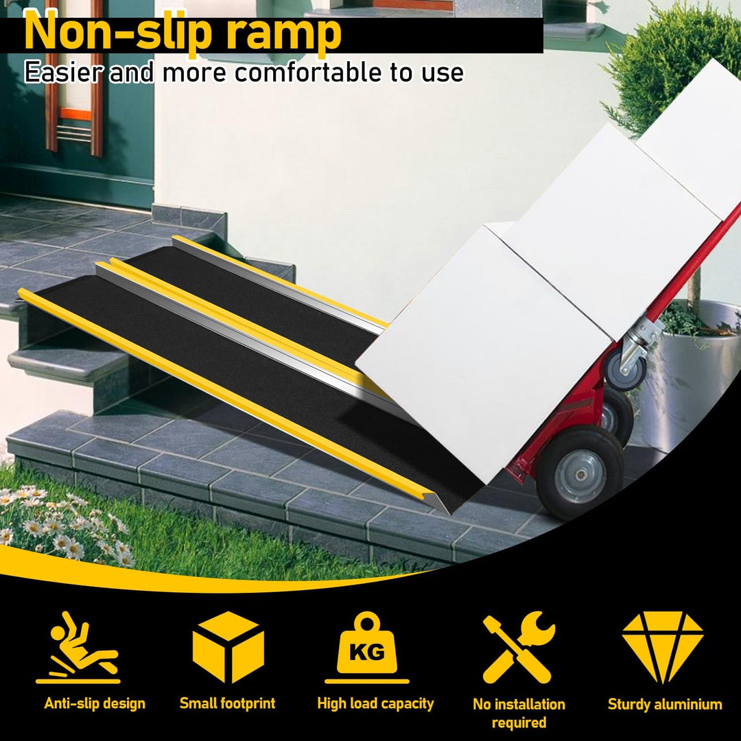 Tubiaz 2X Auffahrrampe, rutschfeste Verladeschien, Verladerampe bis 600kg, Aluminium Auto Laderampe,