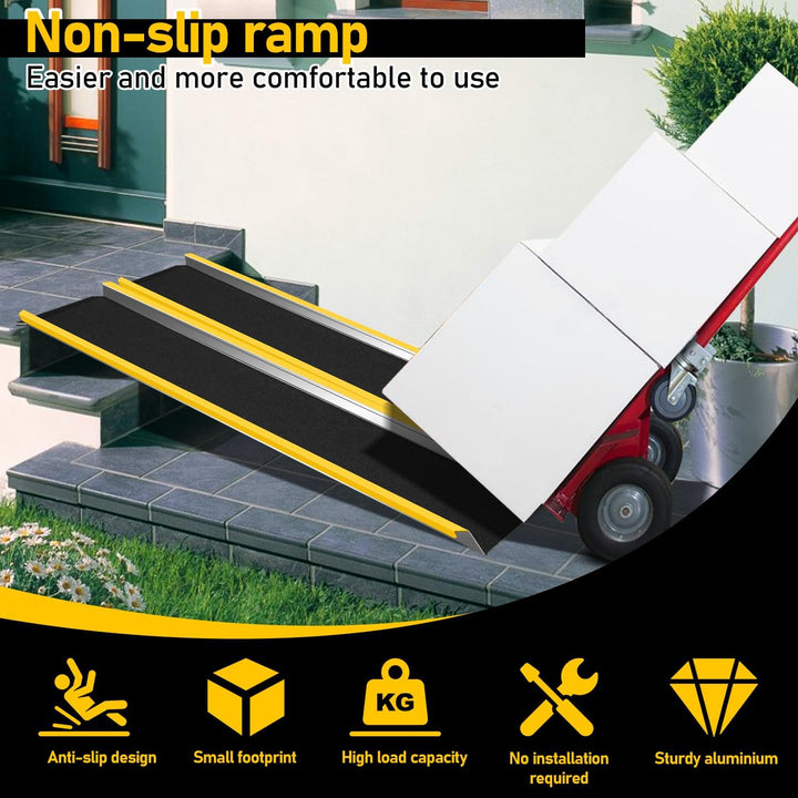 Tubiaz 2X Auffahrrampe, rutschfeste Verladeschien, Verladerampe bis 600kg, Aluminium Auto Laderampe,