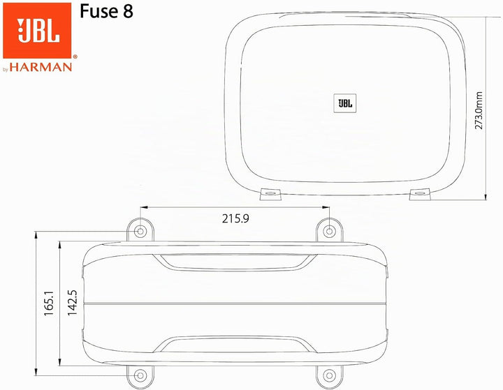 JBL FUSE Doppel Subwoofer Auto Set - 2 x 8" Zoll 600Watt - Getrennt als 2 flache Untersitz Bassboxen