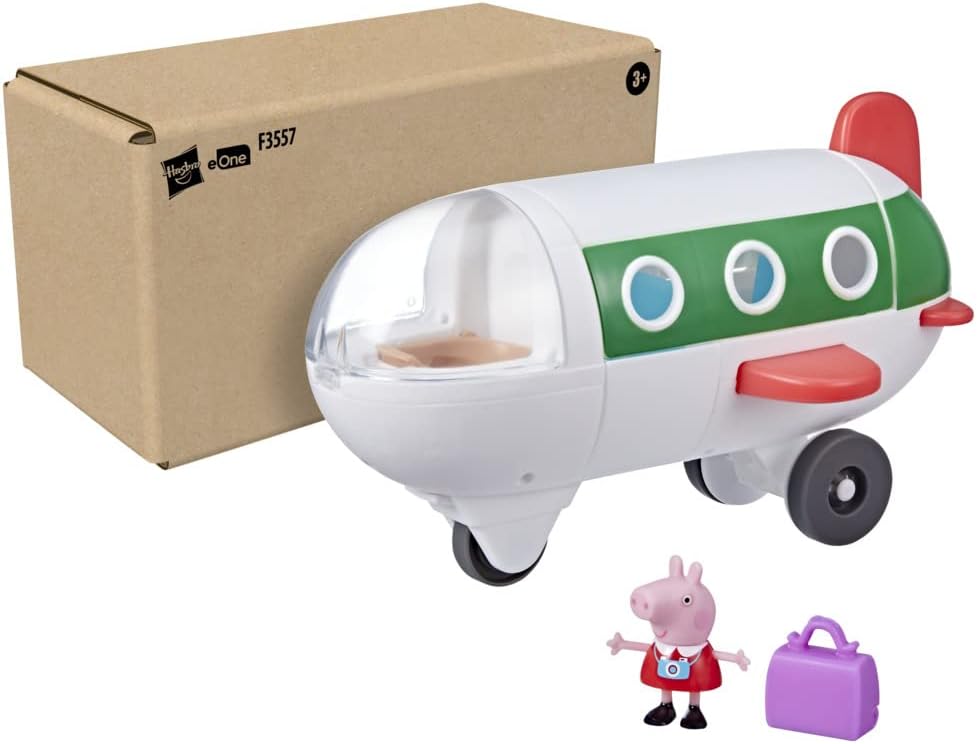 Peppa Pig Peppa's Adventures Peppa Flugzeug, Vorschulspielzeug, das wirklich fährt, Unisex, 1 Figur