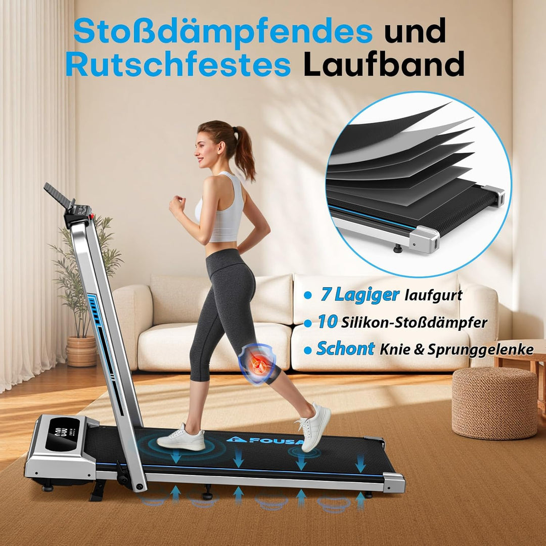 Laufband für Zuhause, 5 in 1 Walking Pad, 12km/h Klappbar Laufband mit 9% Steigung, 2.75HP bürstenlo