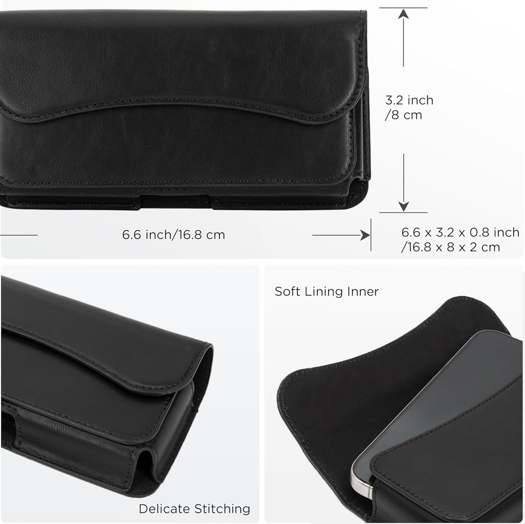 INGIDO Handy Gürteltasche Premium Leder Tasche mit Gürtelclip Handytasche für iPhone 15 Pro Max 14 P