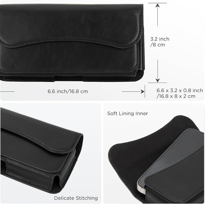 INGIDO Handy Gürteltasche Premium Leder Tasche mit Gürtelclip Handytasche für iPhone 15 Pro Max 14 P