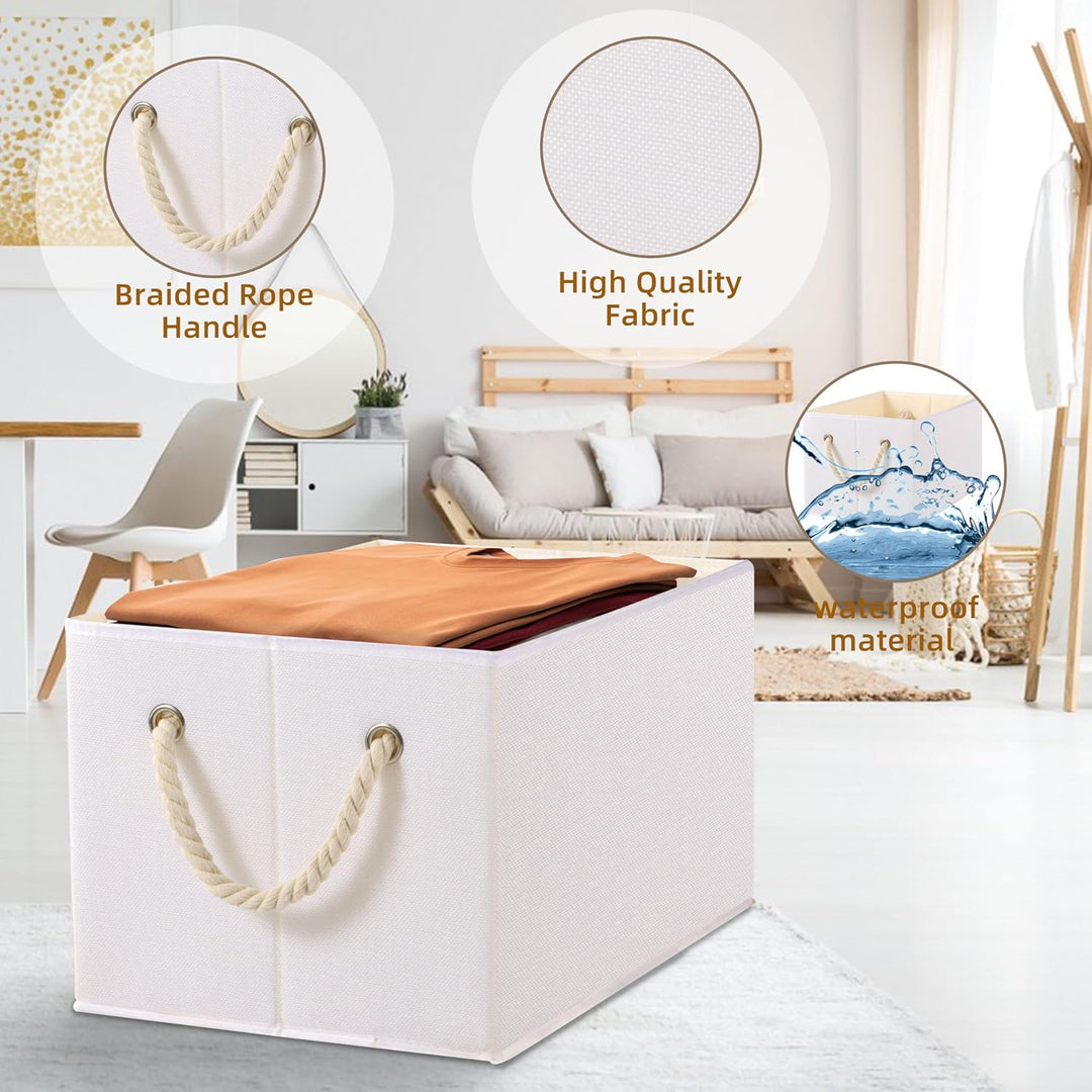 Yawinhe Aufbewahrungsbox Stoff, Faltbare Aufbewahrungsboxen, Waschbare, Offene Stoffbox, für Schlafz