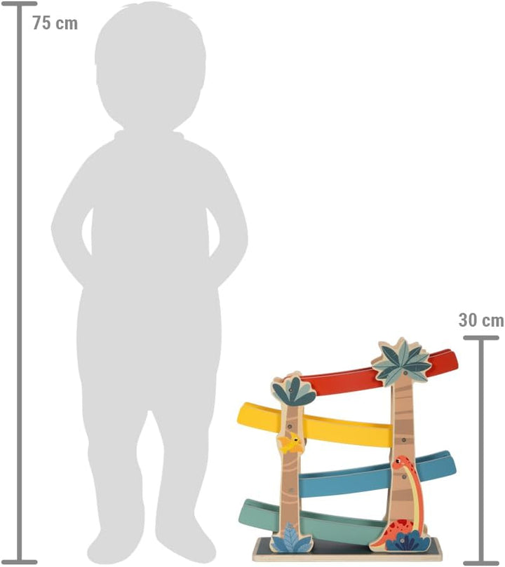 small foot Kugelbahn „Dino“, robuste Kullerbahn aus FSC 100%-zertifiziertem Holz, für Kinder ab 18 M