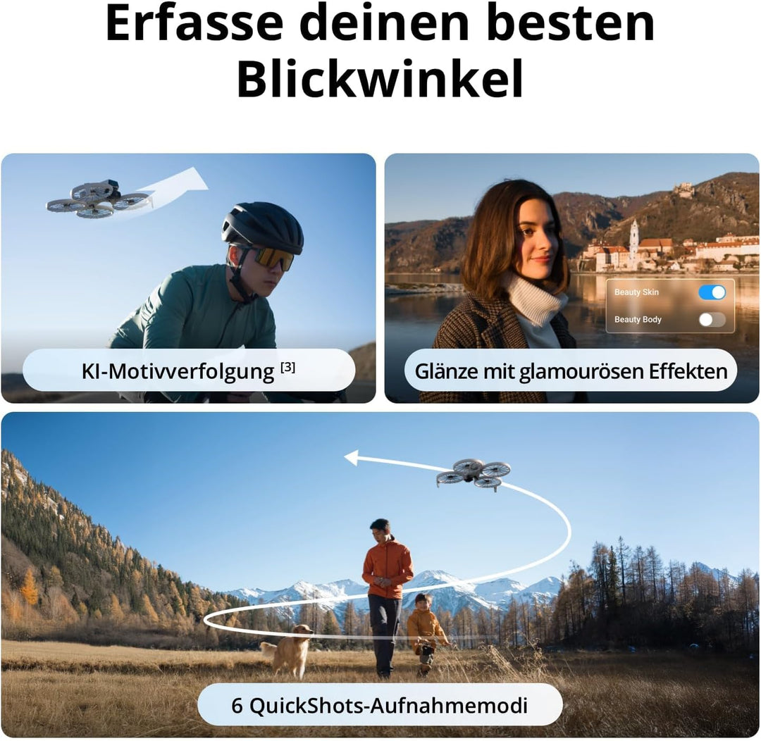 DJI Flip (RC 2 Fernsteuerung mit Bildschirm) – Mini Drohne mit Kamera 4K für Kinder, unter 249g, Fol