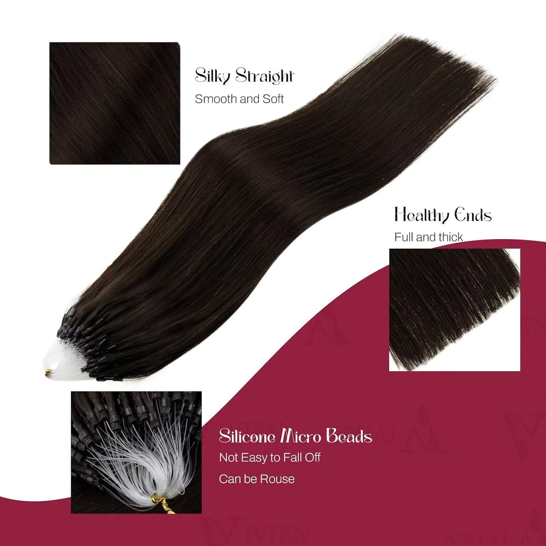 Vivien Extensions Microring Echthaar Braun Microring Extensions Echthaar Dunkelstes Braun Echthaar M
