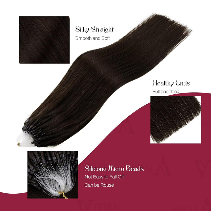Vivien Extensions Microring Echthaar Braun Microring Extensions Echthaar Dunkelstes Braun Echthaar M