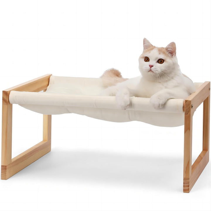 FUKUMARU Katzenbett, Plüsch-Samt-Katzenbetten für Indoor-Katzen, Katzenhängematte aus Holz, 50,8 x 4