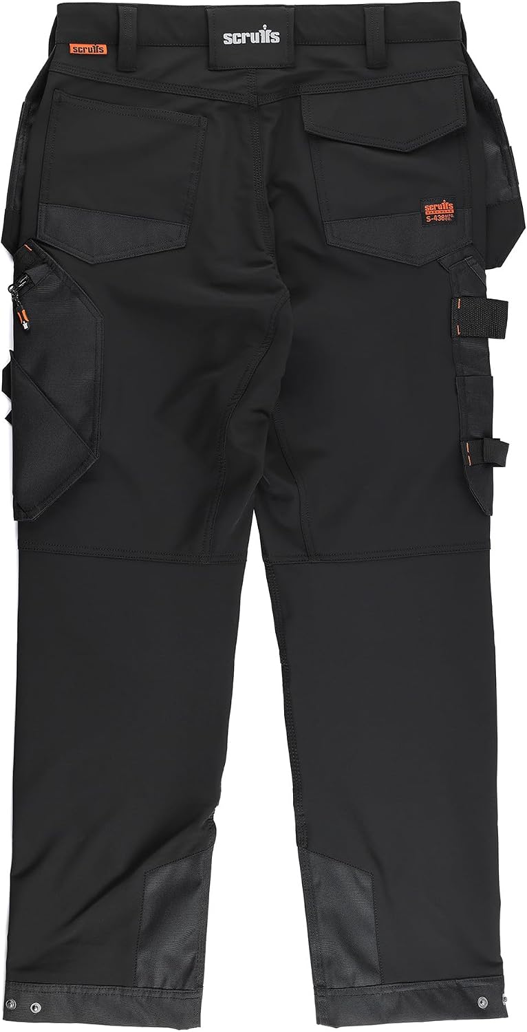 Scruffs Arbeitshose mit Holstertaschen „Pro Flex Plus“ Schwarz 30W Kurz, Schwarz 30W Kurz