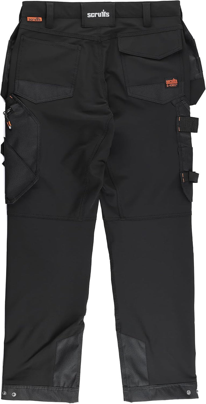 Scruffs Arbeitshose mit Holstertaschen „Pro Flex Plus“ Schwarz 30W Kurz, Schwarz 30W Kurz