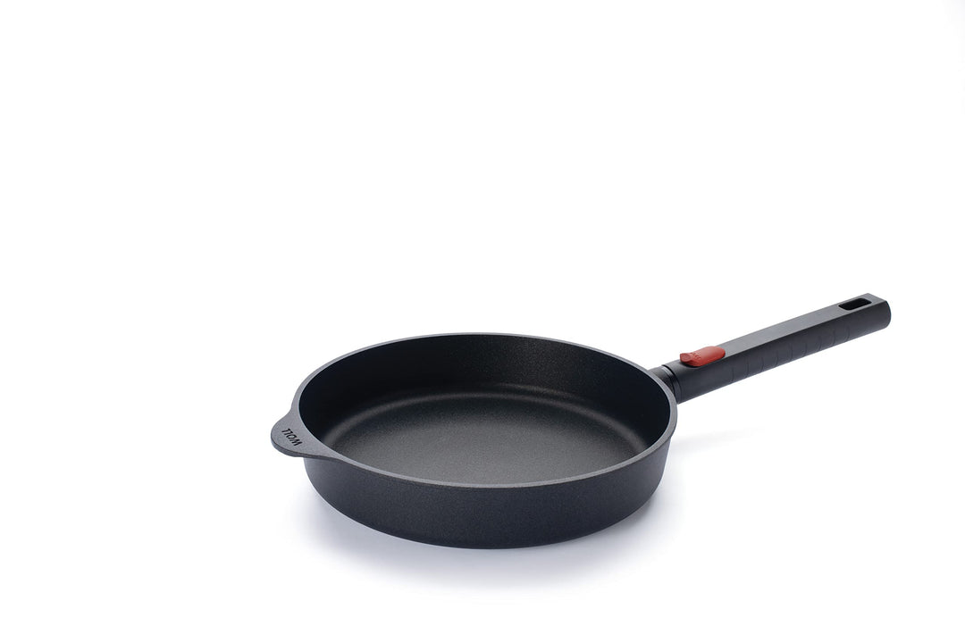 Woll Diamond Logic XR Flachpfanne - Induktiv -, Ø 24 cm, 5 cm hoch, mit abnehmbarem Stiel - Geeignet