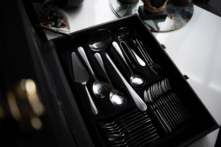 KARL HAUSMANN Besteck Set 12 Personen, 72 teilig Edelstahl Besteckset mit Koffer - Essbesteck mit Me