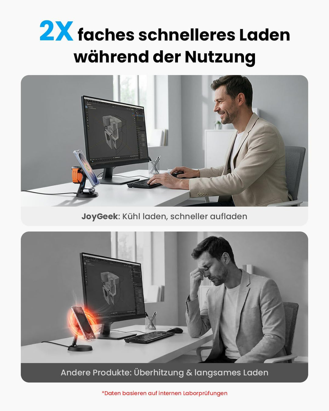 JoyGeek Magnetisch Induktive Ladestation für Samsung,3 in 1 Wireless Charger für Samsung Galaxy S26/