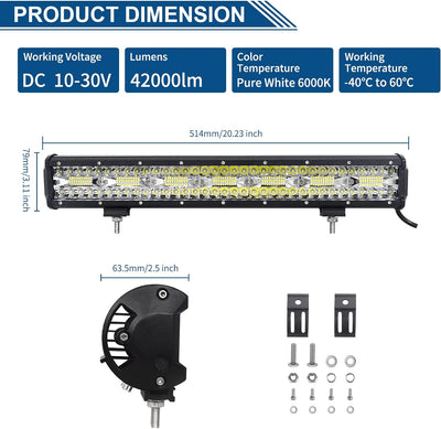 Willpower 20 Zoll 51CM 420W Led Arbeitsscheinwerfer Bar Led Scheinwerfer 12V 24V Wasserdicht Flutlic