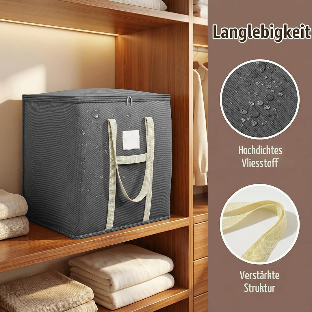 Extra grosse Umzugstasche 210 l Wasserdichte, staubdichte Umzugskiste aus Vliesstoff Grau 50 × 60 ×