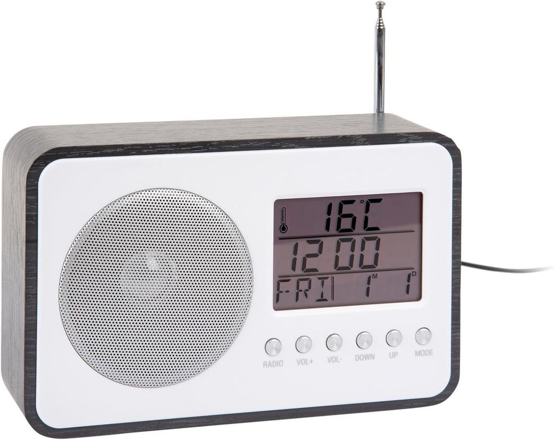 Karlsson Alarm Clock FM Radio Black Veneer