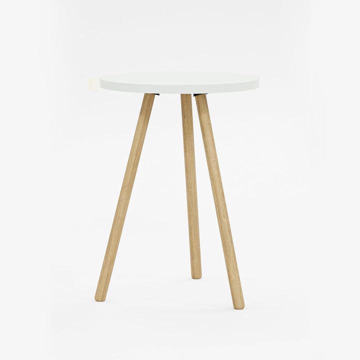 Beistelltisch Rund Weiss Dreibein Holzbeine Ø34x45cm Sofatisch Couchtisch Nachttisch Wohnzimmer Skan
