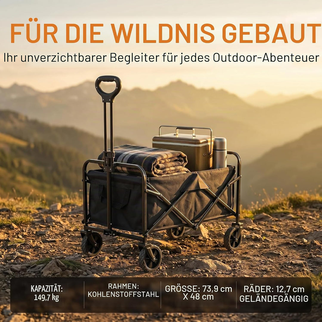 Bollerwagen Klappbar 150kg Kohlenstoffstahl Garten | oxford gewebe kohlenstoffstahl abnehmbare raede