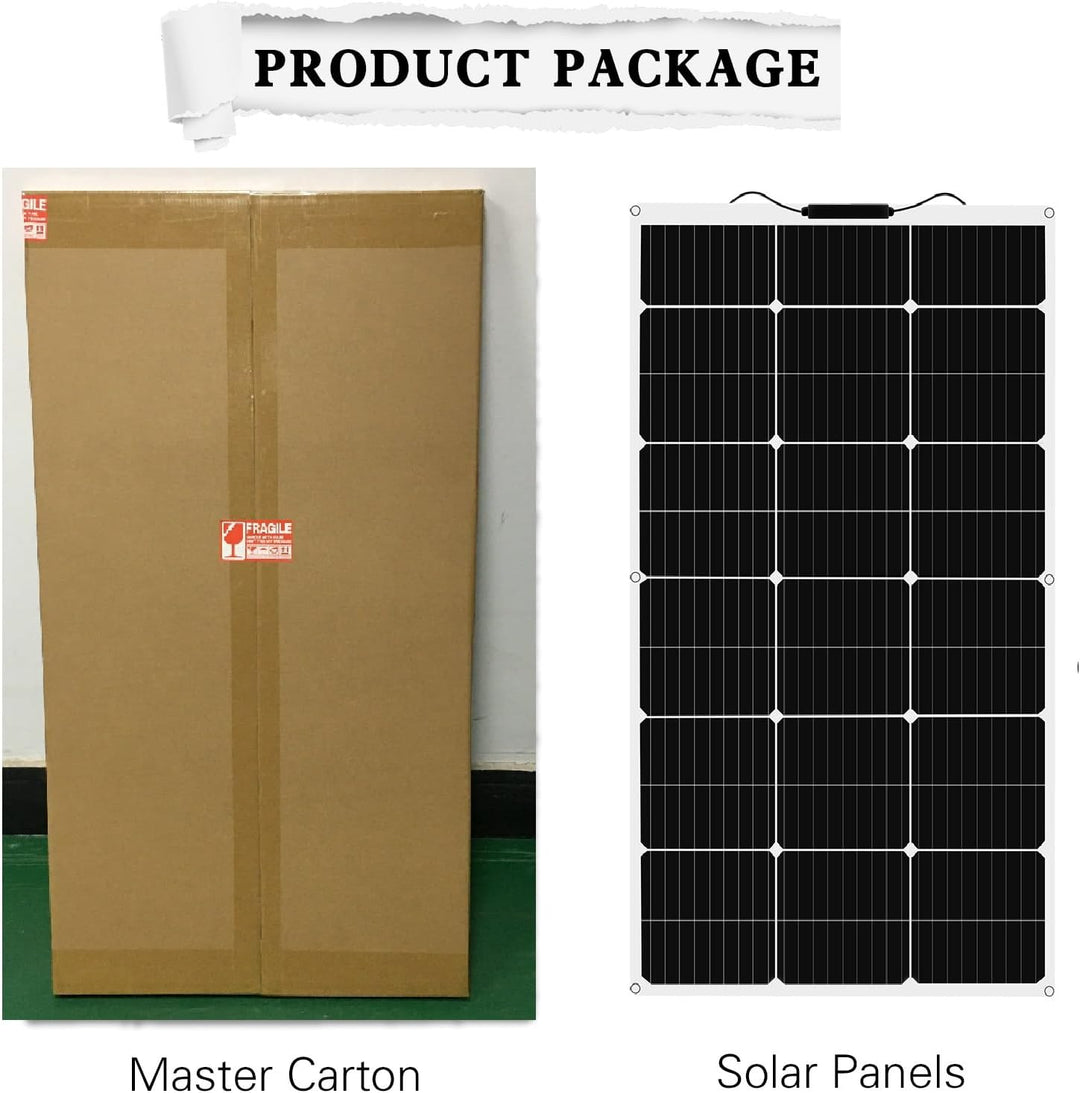 solarpanel 12V flexible 100w laderegler solar 12v Ultraleicht, Ultradünn,Wasserdicht für Wohnmobile,