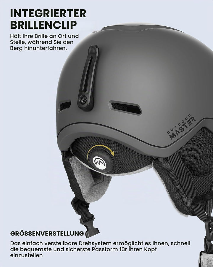 OutdoorMaster MIPS Skihelm, Snowboardhelm für Herren und Damen, Snowboard Helm mit Ventilationssyste