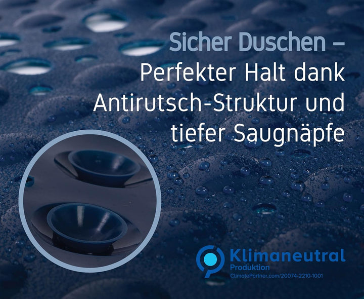 Toniamo Duschmatte rutschfest 53x53 cm | Antirutschmatte Dusche quadratisch | Rutschmatte Dusche ant