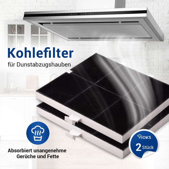 VIOKS 2x Kohlefilter Dunstabzugshaube 255x225x23mm Ersatz für Balay 00361047 361047 FKS170BSH DHZ513