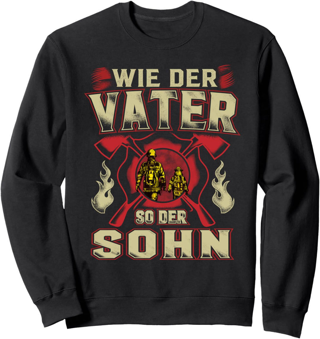 Vater und Sohn Partnerlook Weihnachten Geschenk Feuerwehr Sweatshirt