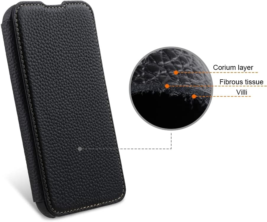 STILGUT Book Case kompatibel mit iPhone 14 (6.1“) Hülle aus Leder zum Klappen, Klapphülle, Handyhüll