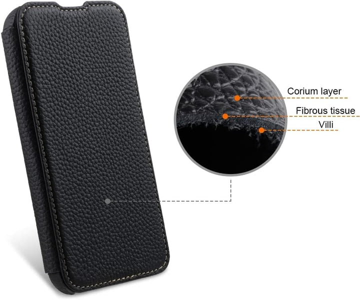 STILGUT Book Case kompatibel mit iPhone 14 (6.1“) Hülle aus Leder zum Klappen, Klapphülle, Handyhüll