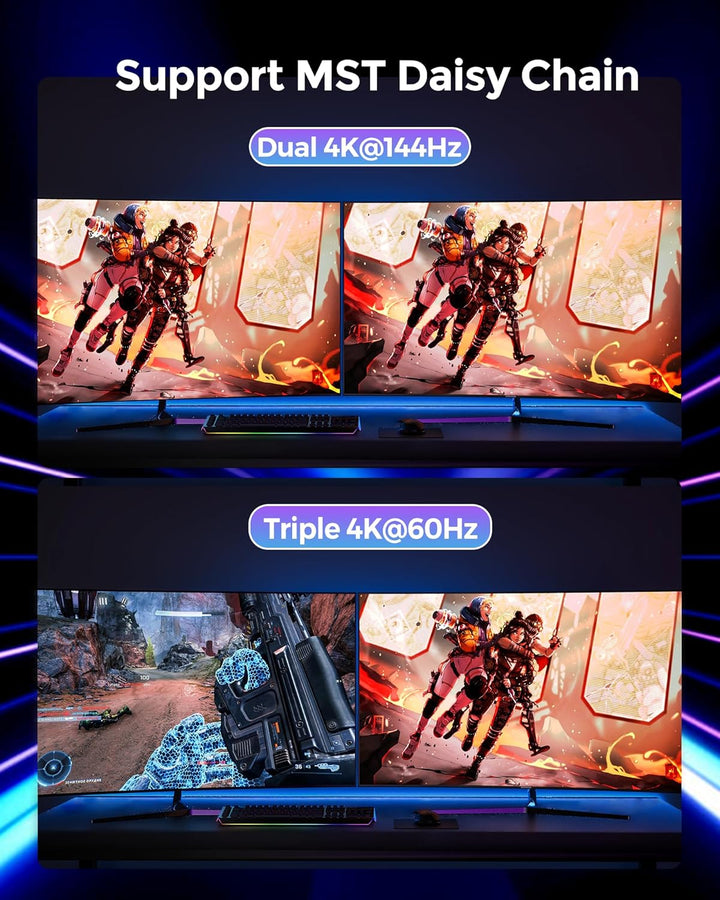 Silkland Displayport-Kabel 2.1/2.0 5M, 4K@144Hz/165Hz/240Hz, 8K@120Hz, 10K/16K@60Hz, 40Gbps, HDR, DS