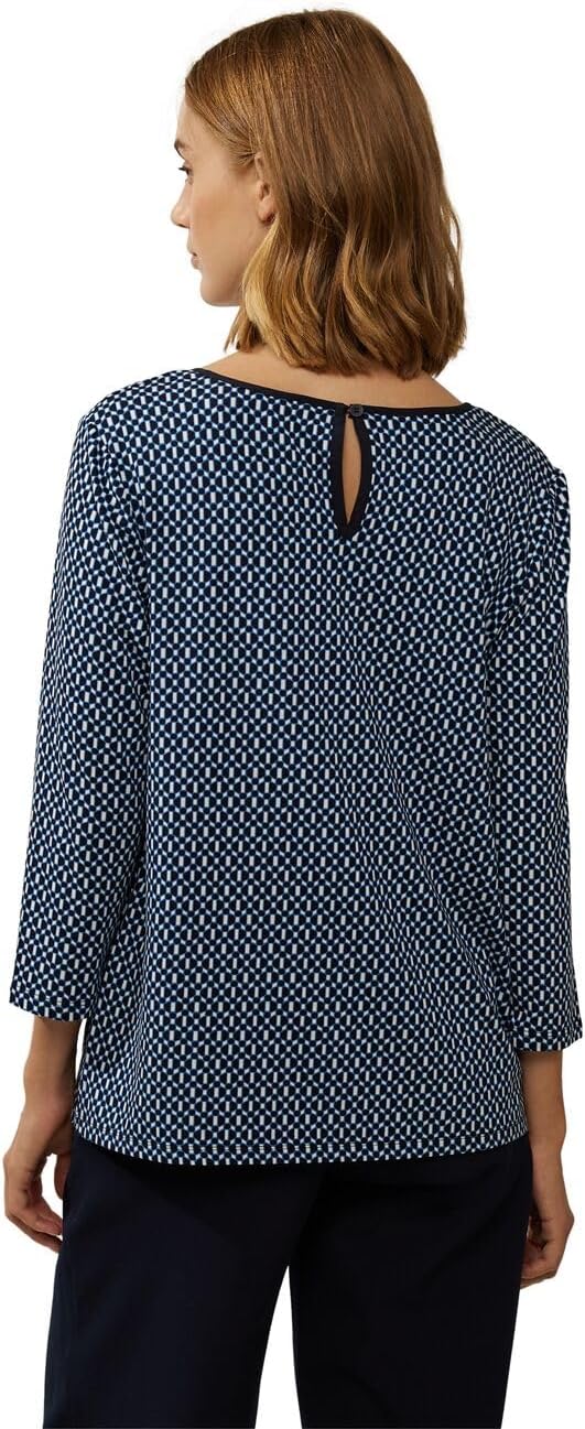 Street One Damen T-Shirt 3/4 Arm Bedruckt, Deep Blue