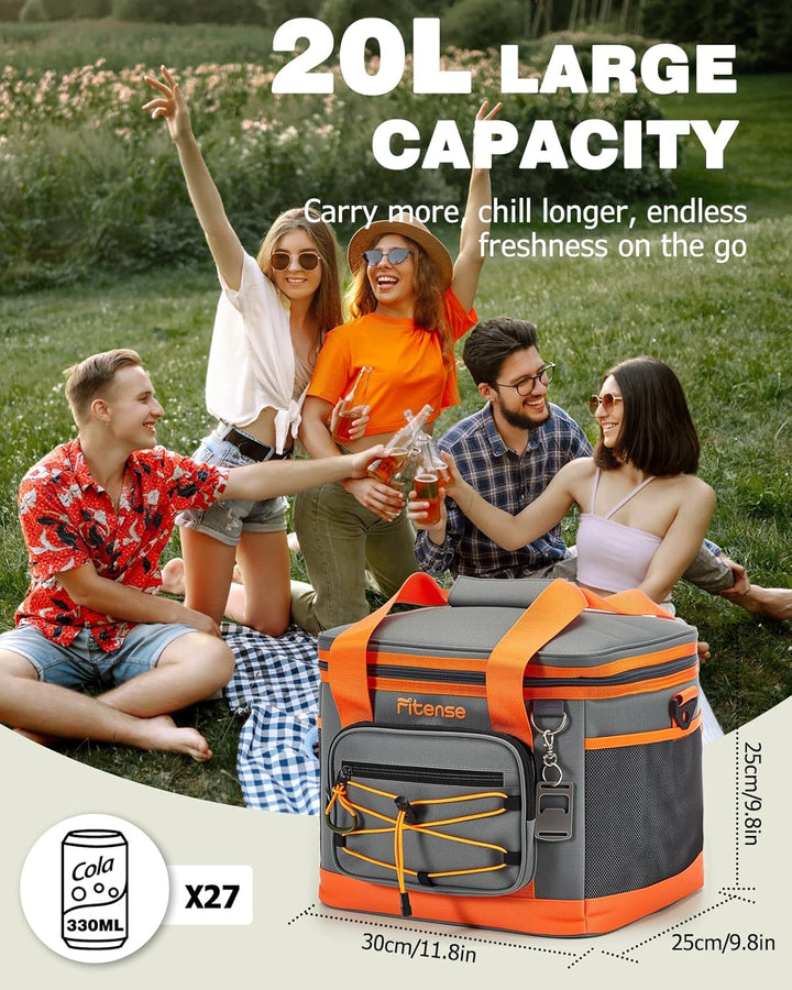 Kühltasche Faltbar, Weiche Kühltasche, 4-lagige isolierte auslaufsicher, Isoliertasche Kühlbox, isol