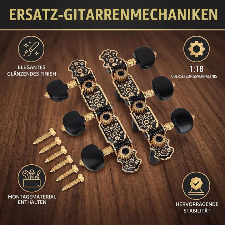 Mechaniken 3 Links 3 Rechts Stimmschlüssel für Klassische Gitarre Wirbel 1:18 Saitenstimmer Ersatzte