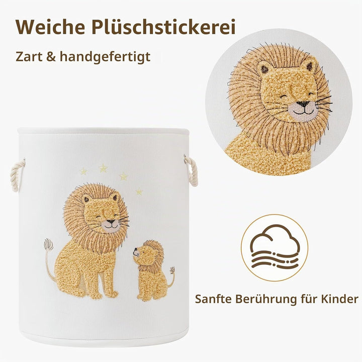 Wäschekorb Kinderzimmer Rund 58L Extra Gross Wäschesammler, Faltbar Wäschekörbe mit Deckel, Spielzeu