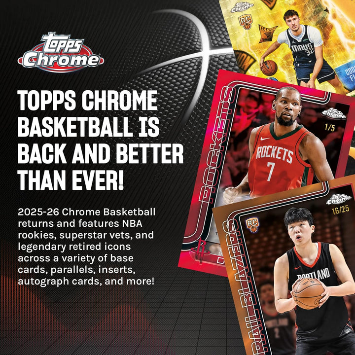 Topps 2025-26 Chrom-Basketball, werksseitig versiegelt, Vorteilsbox, Vorteilsbox
