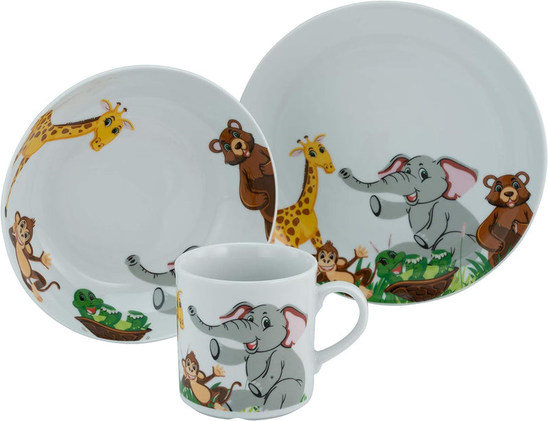 CreaTable, 22897, Serie ZOO, Geschirrset, Kinderservice 3 teilig Mehrfarbig