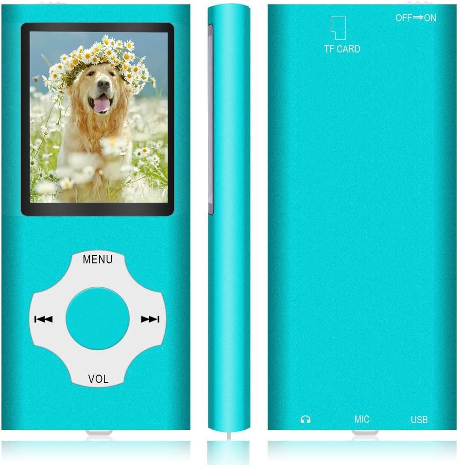 Hotechs MP3-Player/MP4-Player, MP3-Player mit 32 GB Speicherkarte, schlankes Design, digitales LCD-D