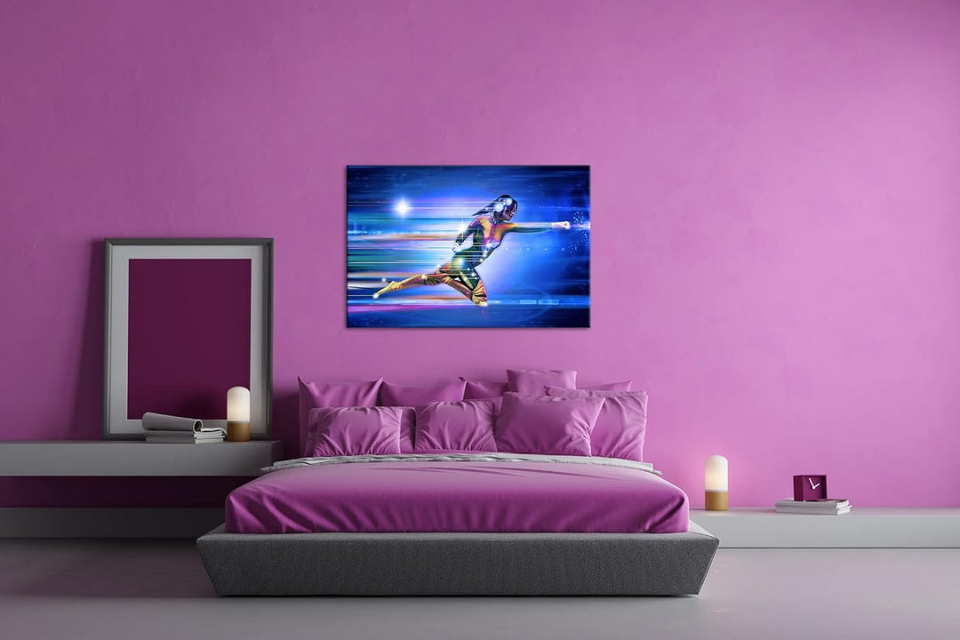 deyoli Geschwindigkeit der Cyber-Suprheldin Format: 80x60 als Leinwandbild, Motiv fertig gerahmt auf