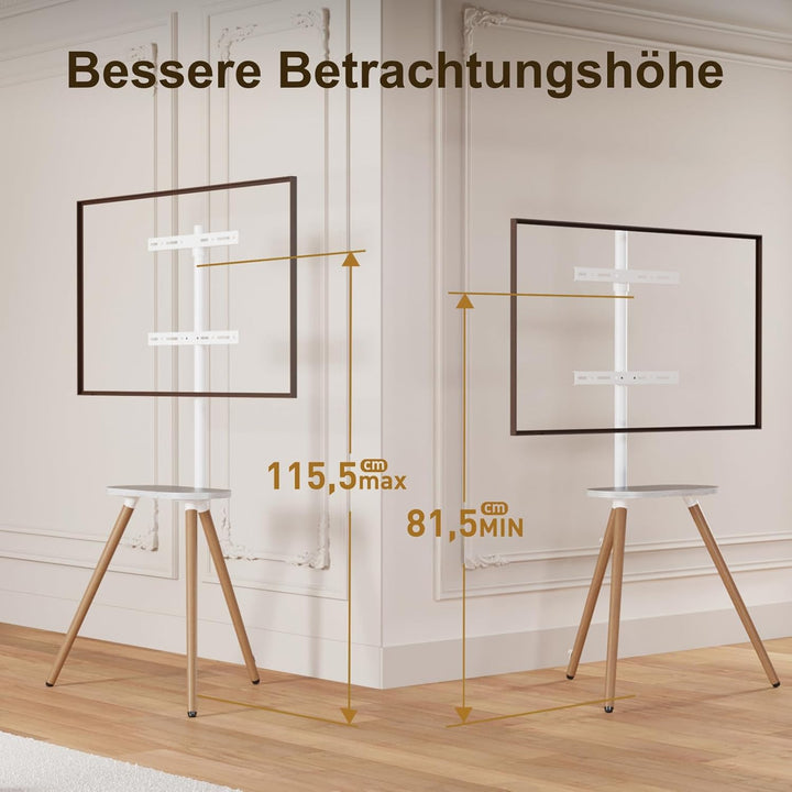 ECOTINY TV staffelei für 40 bis 65 Zoll LCD LED OLED Bildschirm bis zu 35 kg, höhenverstellbar und s