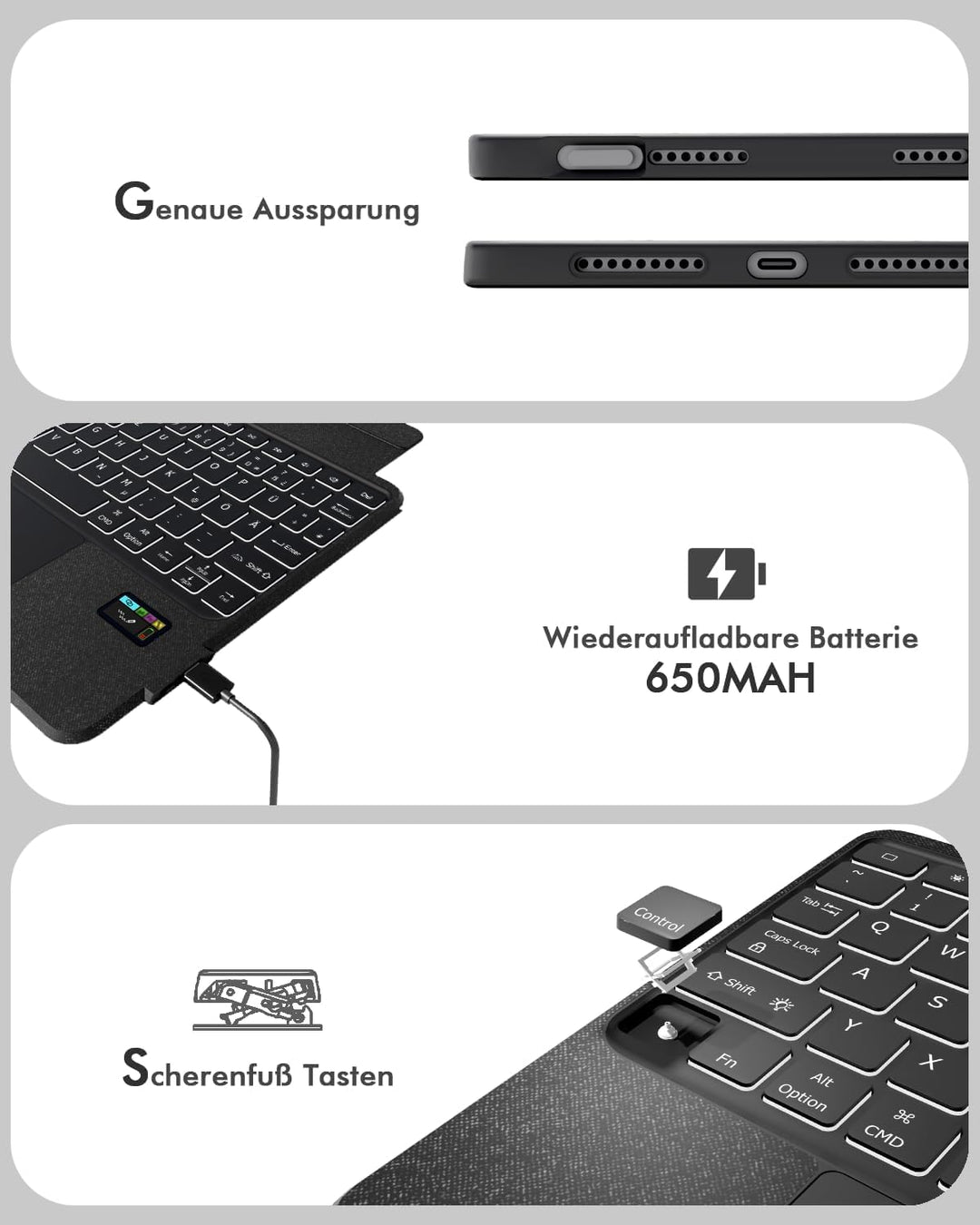 Doohoeek Tastatur Hülle mit Display für iPad 11. Generation 2025(A16) 11 Zoll/iPad 10. Gen 2022 10,9