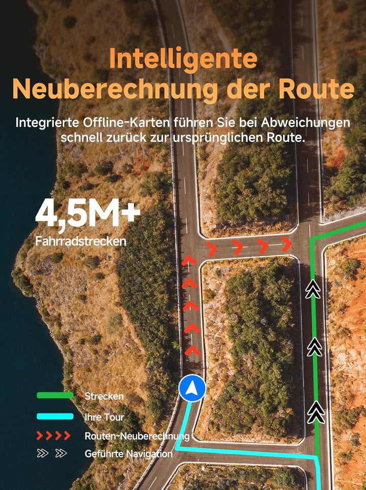 iGPSPORT BSC500 Fahrradcomputer, 3,3-Zoll-Touchscreen, Karten- und Sprachnavigation, E-Bike-Modus, B