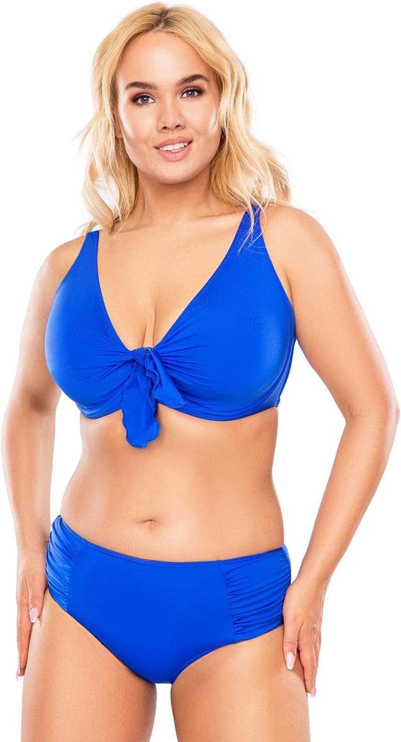 VIVISENCE Bikini BH Dame Bademode Bikinioberteil Musterlos Setteil EU 3202, Blau,80C