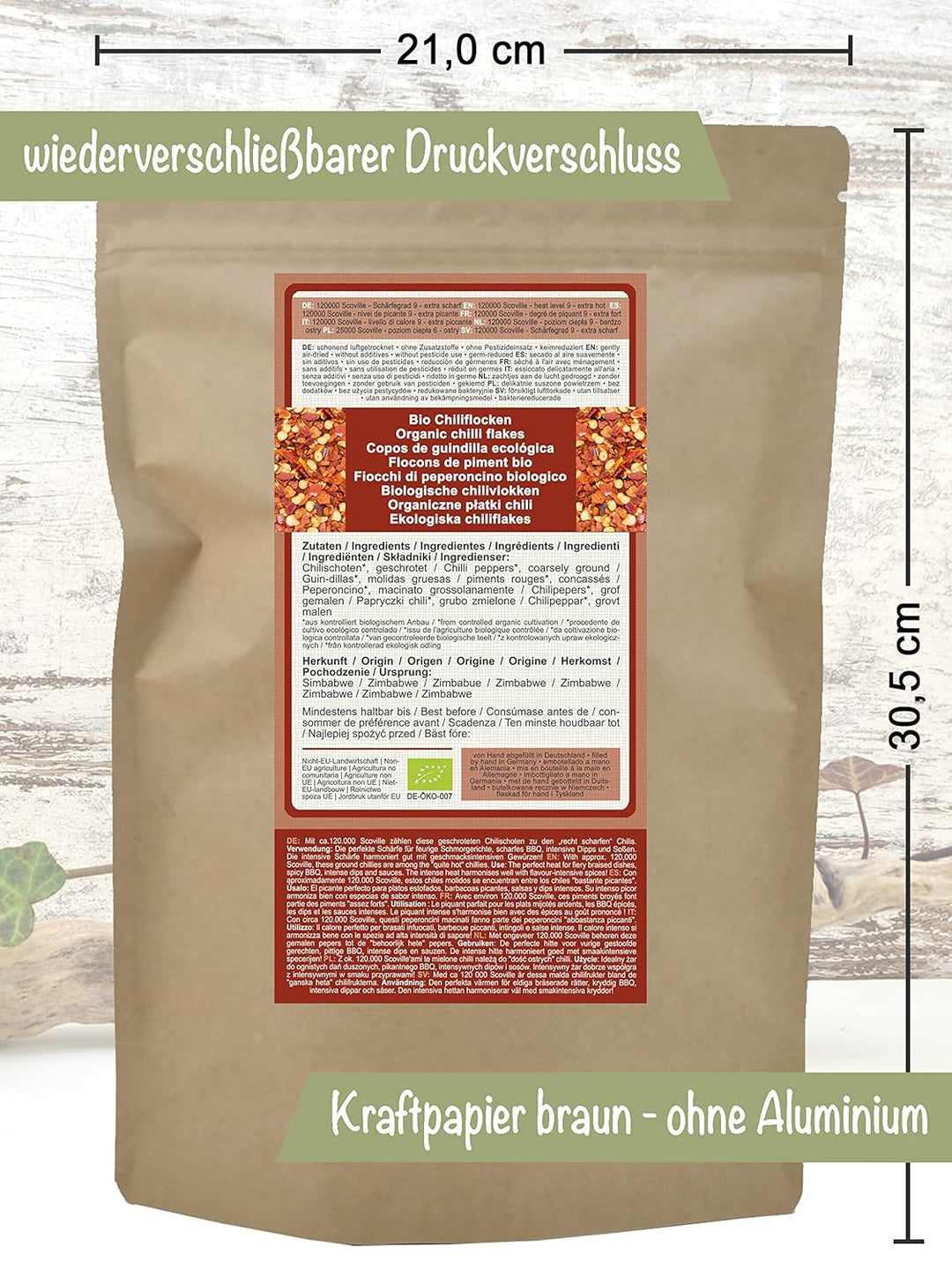 direct&amp;friendly Bio Chili getrocknet extra scharf geschrotet Chiliflocken 120.000 Scoville (500 g) 5