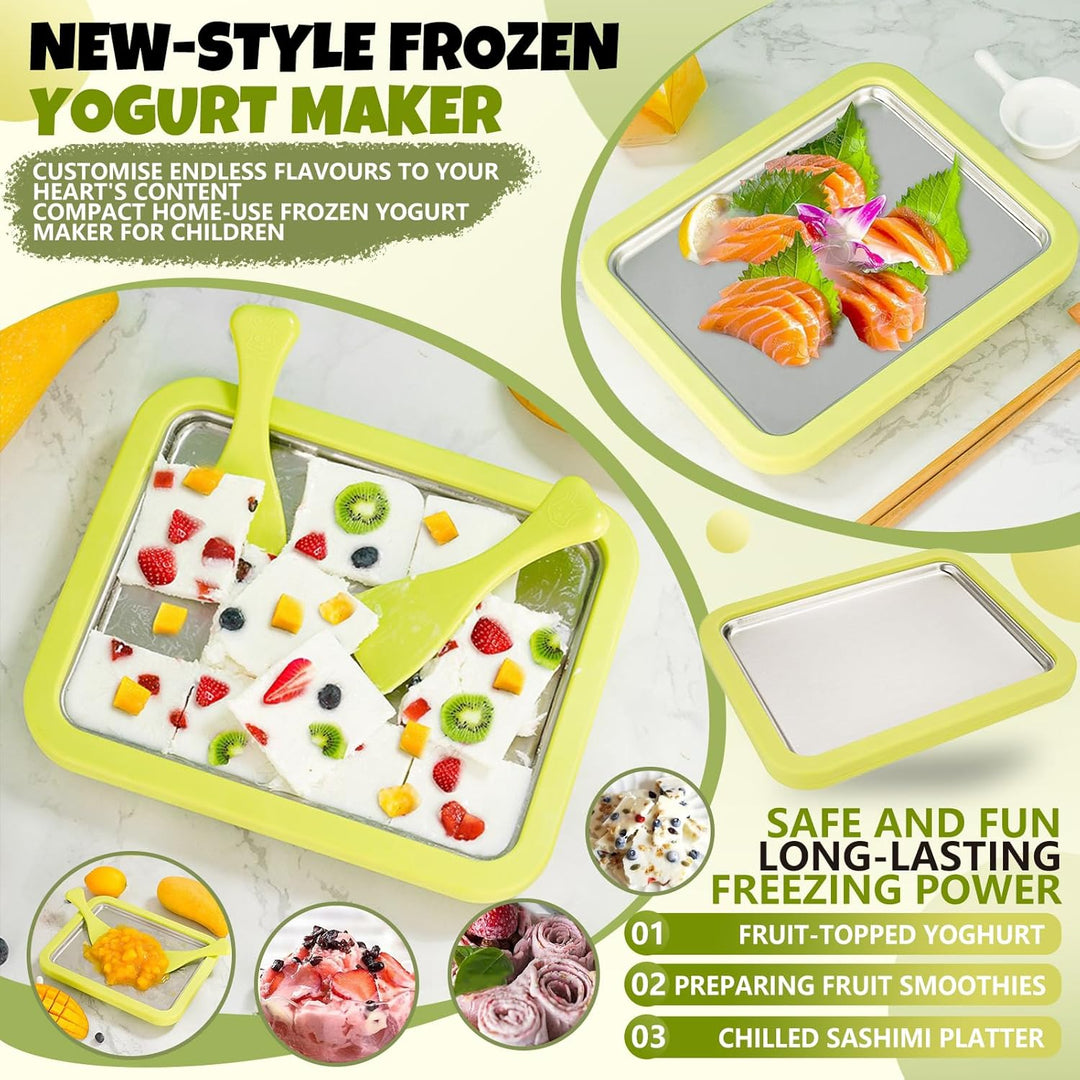 Eiscreme Roller Maker Set Mit 2 Spateln, Instant Eismaschine, Ice Cream Rolls Platte Für Erwachsene