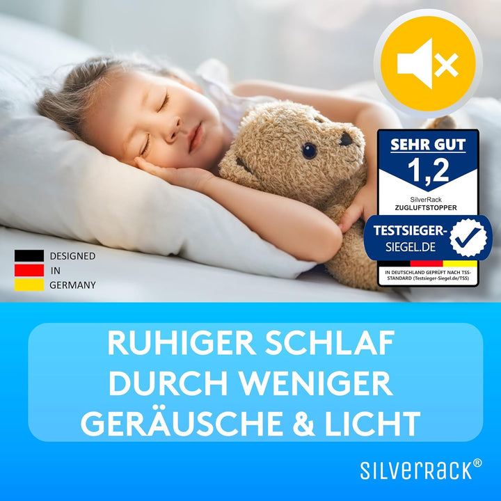 SilverRack Zugluftstopper für Türen Transparent [5X 1m] - Zuschneidbare Türdichtung selbstklebend -