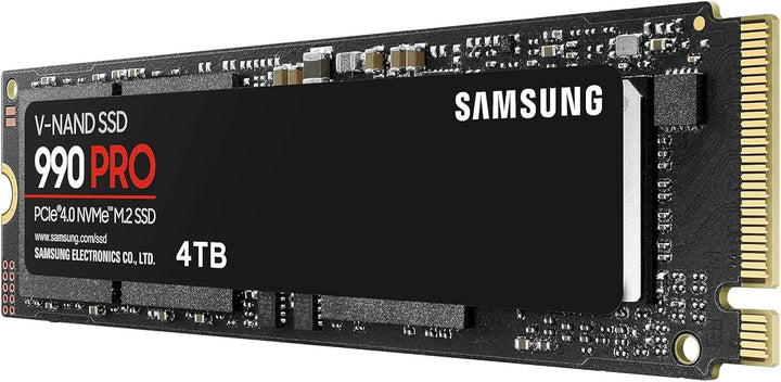 Samsung 990 PRO NVMe M.2 SSD, 4 TB, PCIe 4.0, 7.450 MB/s Lesen, 6.900 MB/s Schreiben, Interne SSD, F
